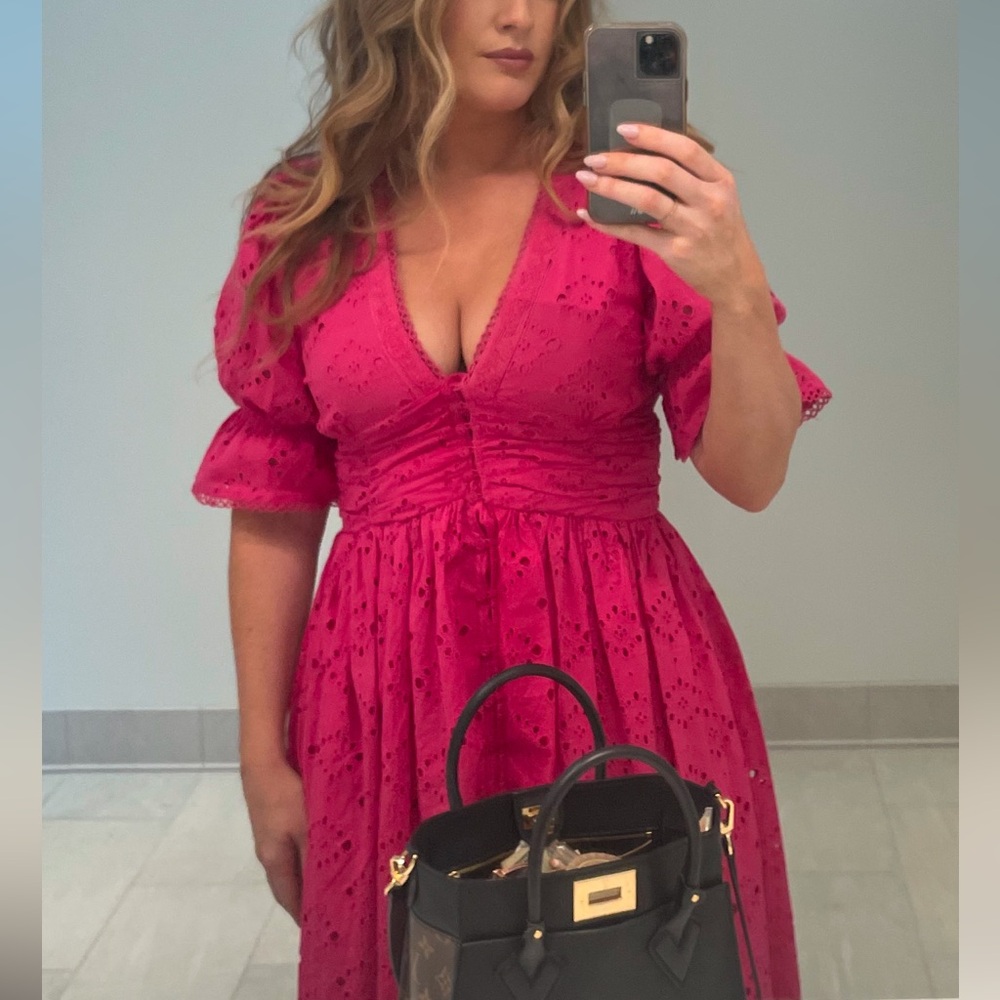 House of Harlow Eyelet Pink Dress